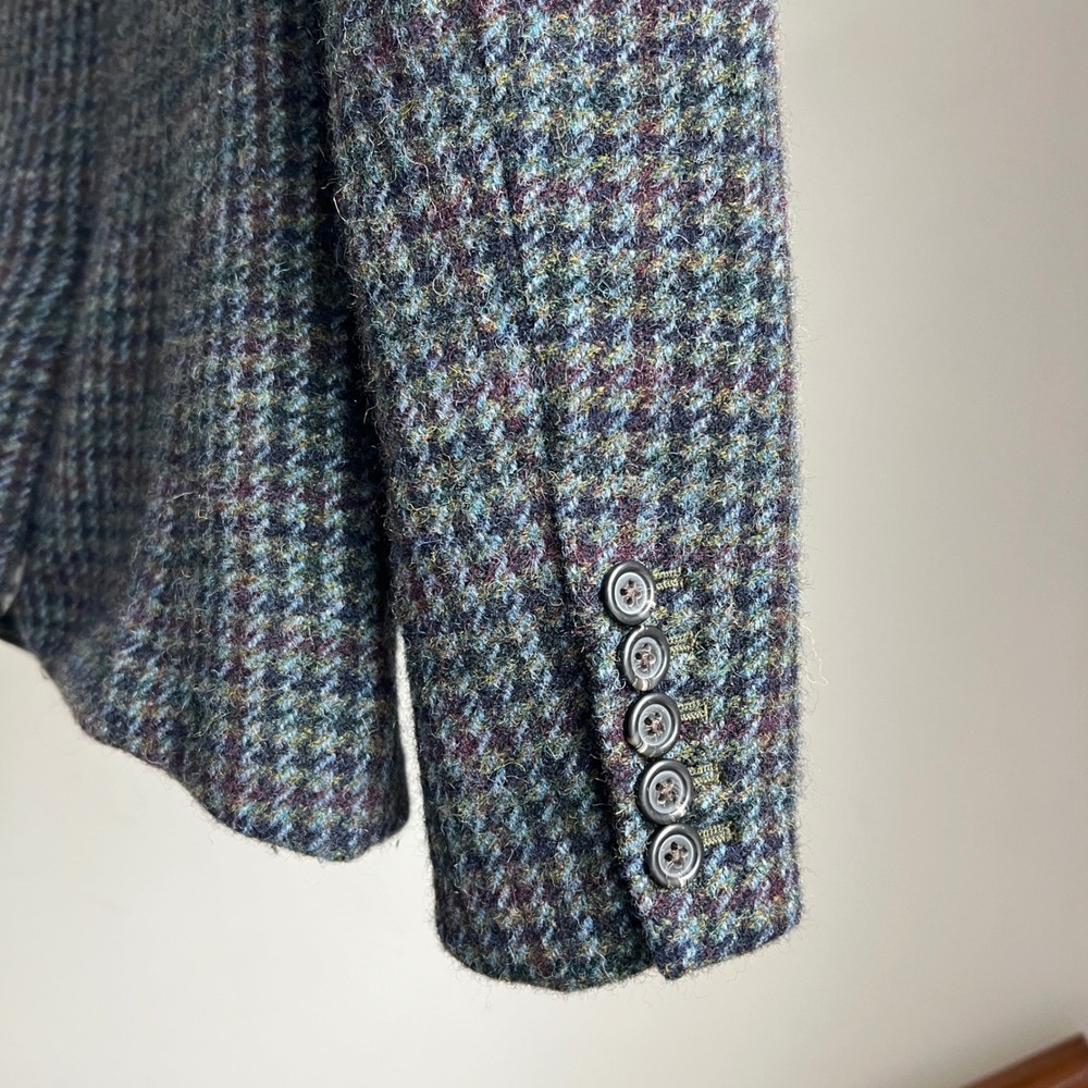 J.Crew Wool Blazer 4 Gray Houndstooth Tweed Jacket Professional Plaid Preppy - Picture 8 of 11